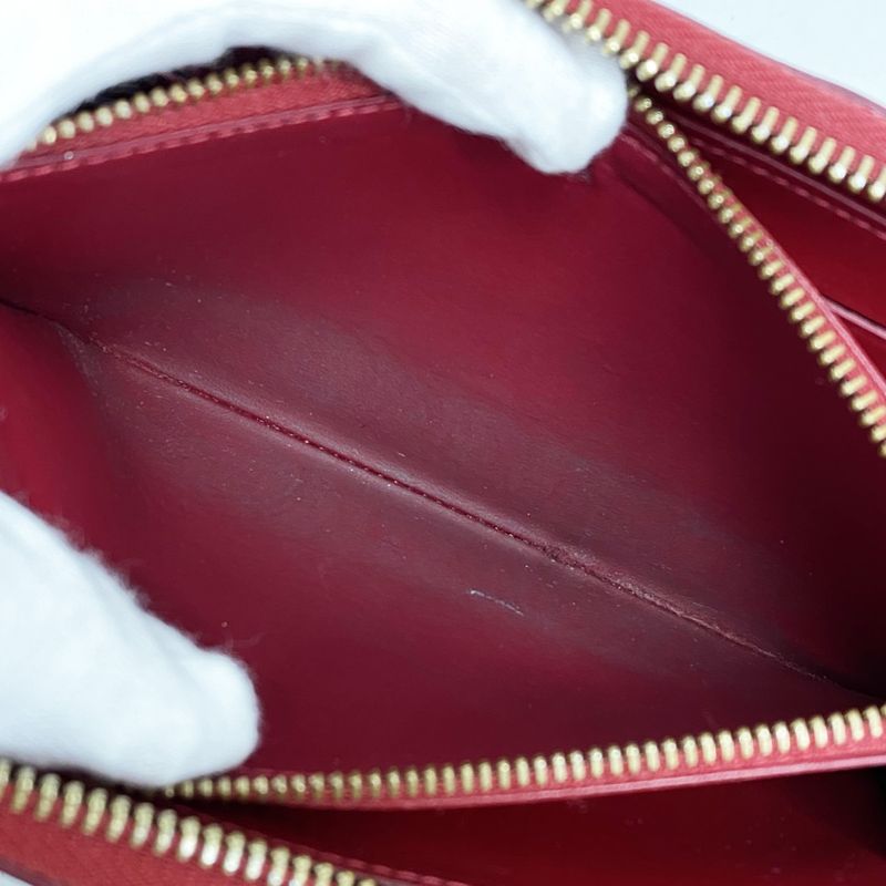 Louis Vuitton Vernis Zippy Wallet M91732 Rouge Grenadine Ladies