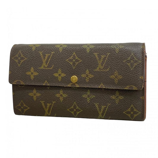 Louis Vuitton Long Wallet Monogram Pochette Porte Monet Cles Di M61726 Brown