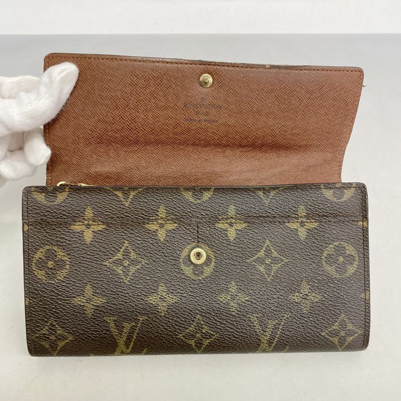 Louis Vuitton Long Wallet Monogram Pochette Porte Monet Cles Di M61726 Brown