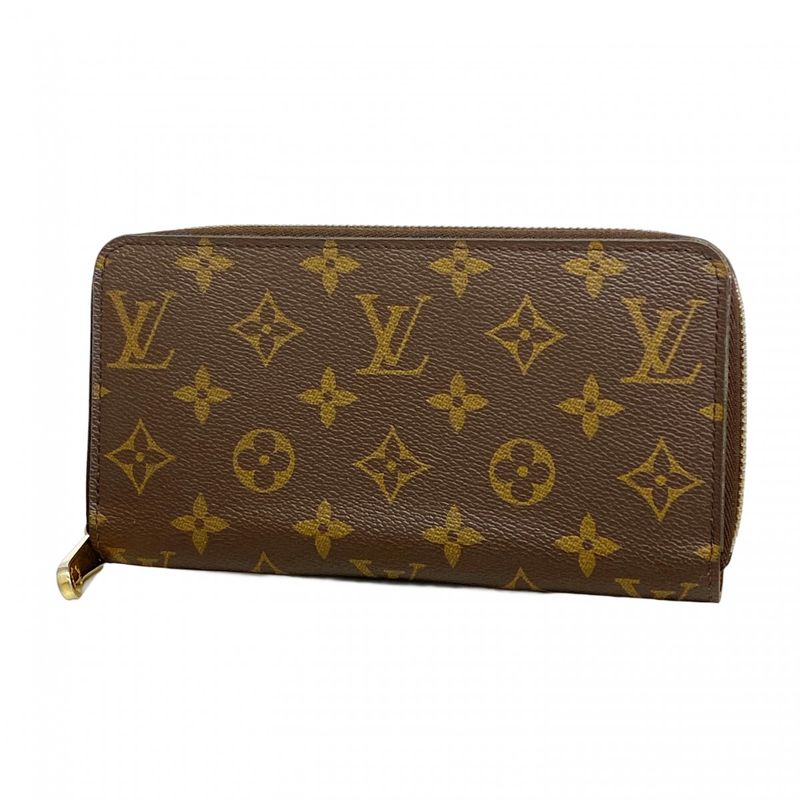Louis Vuitton Long Wallet Monogram Zippy Wallet M60017 Brown Men Women Unisex