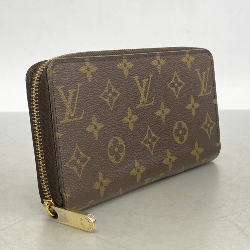 Louis Vuitton Long Wallet Monogram Zippy Wallet M60017 Brown Men Women Unisex