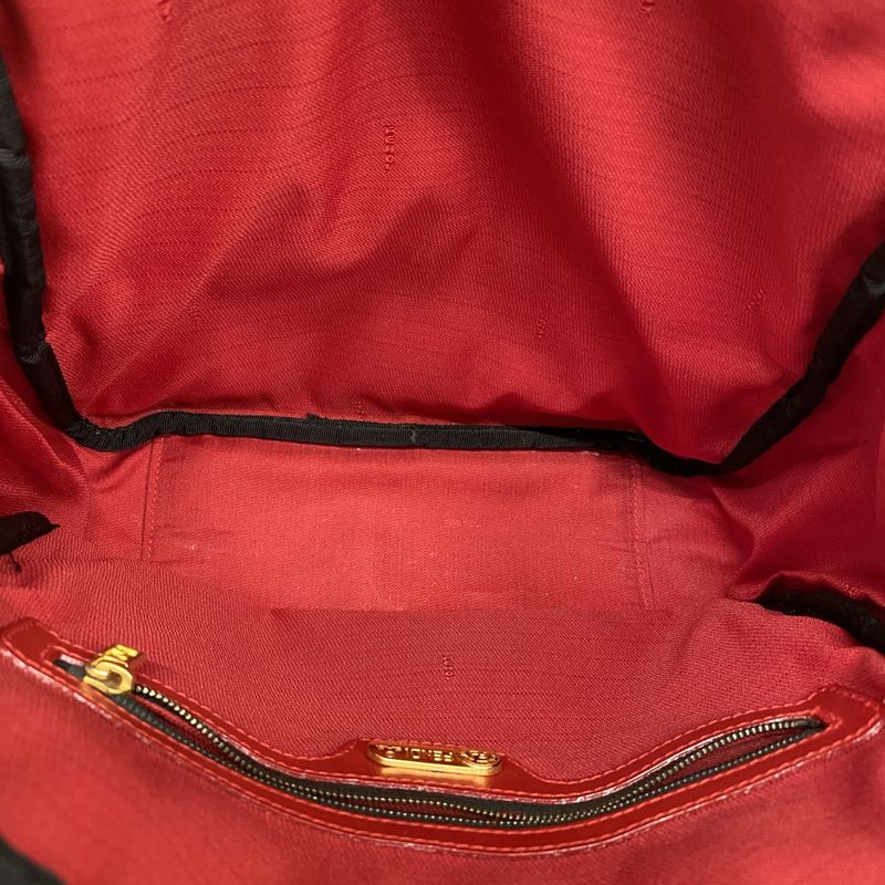 Fendi Handbag Nylon Canvas Brown Red Gold Hardware 2way Bag Womens