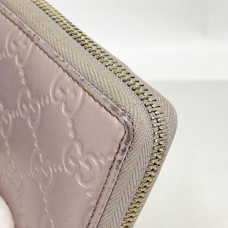 Guccissima 308260 Leather Pink Silver Hardware Women Long Wallet