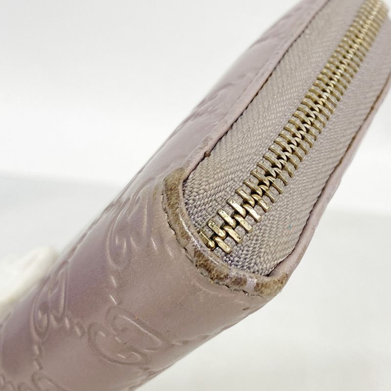 Guccissima 308260 Leather Pink Silver Hardware Women Long Wallet