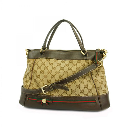 Gucci Handbag GG Canvas Sherry Line Mayfair 269894 Canvas Brown Gold Hardware