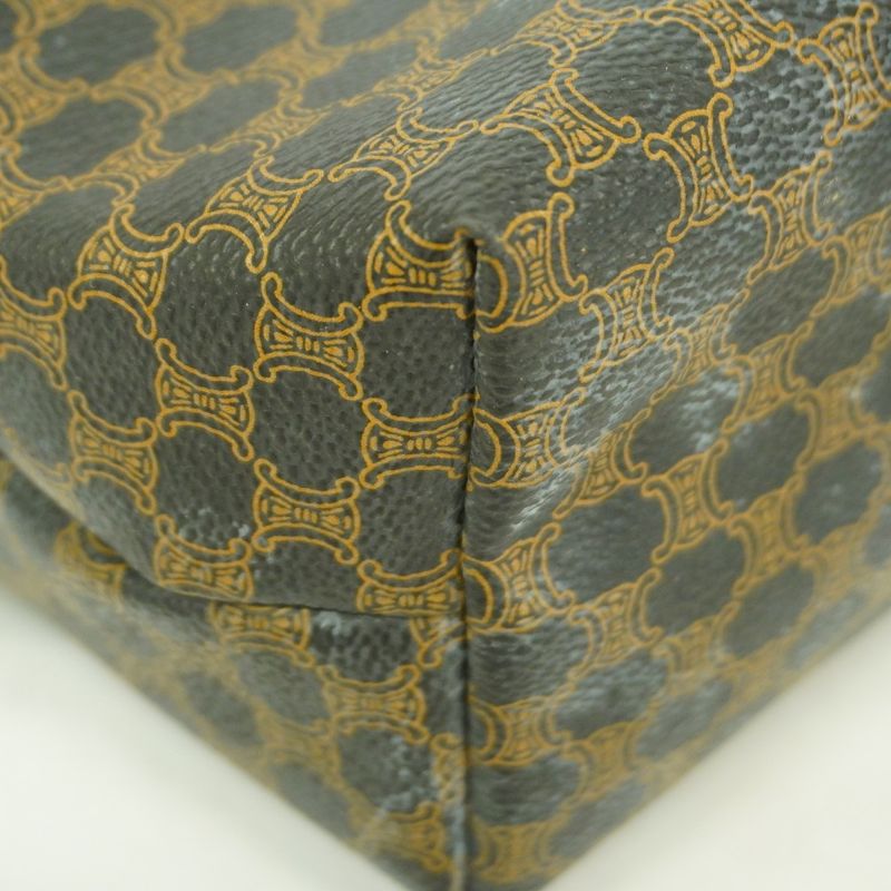 Celine Pouch Macadam PVC Black Gold Hardware Women