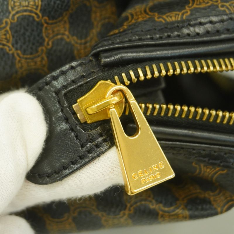 Celine Pouch Macadam PVC Black Gold Hardware Women