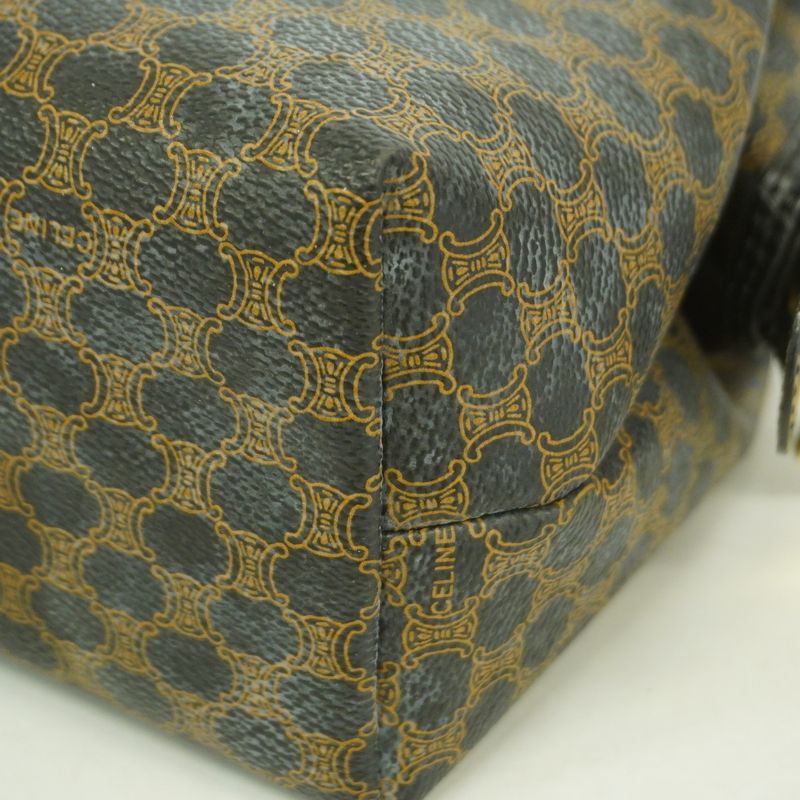 Celine Pouch Macadam PVC Black Gold Hardware Women