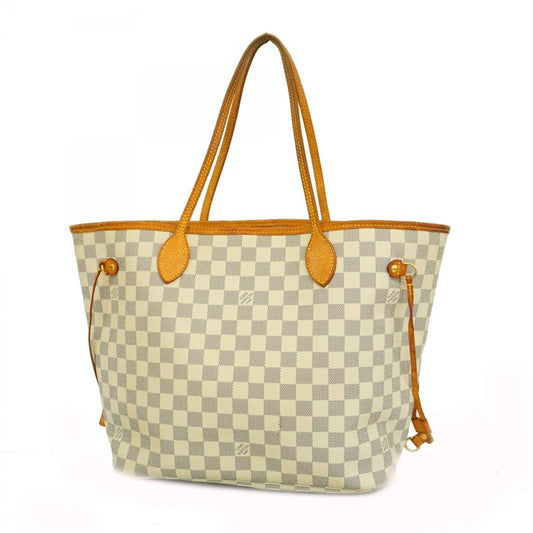 Louis Vuitton Tote Bag Damier Azure Neverfull MM N51107 White Ladies