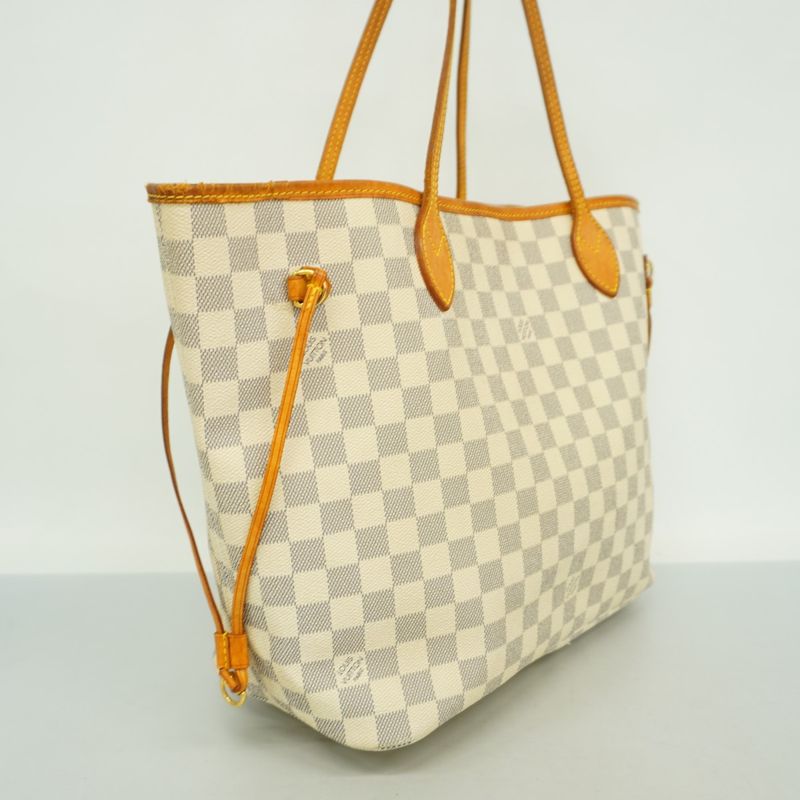 Louis Vuitton Tote Bag Damier Azure Neverfull MM N51107 White Ladies