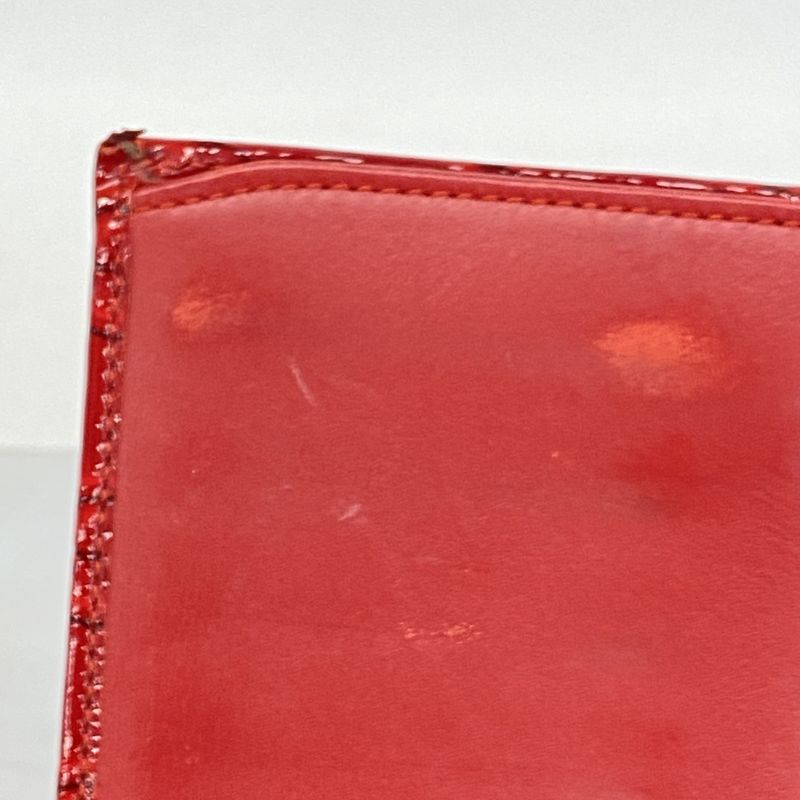 Gucci Long Wallet 203550 Enamel Red Chien Pan Gold Hardware Women