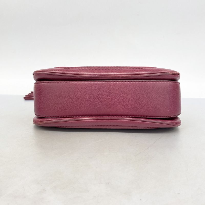 Gucci Handbag New Bamboo 254884 Leather Bordeaux Chien Pan Gold Hardware 2way