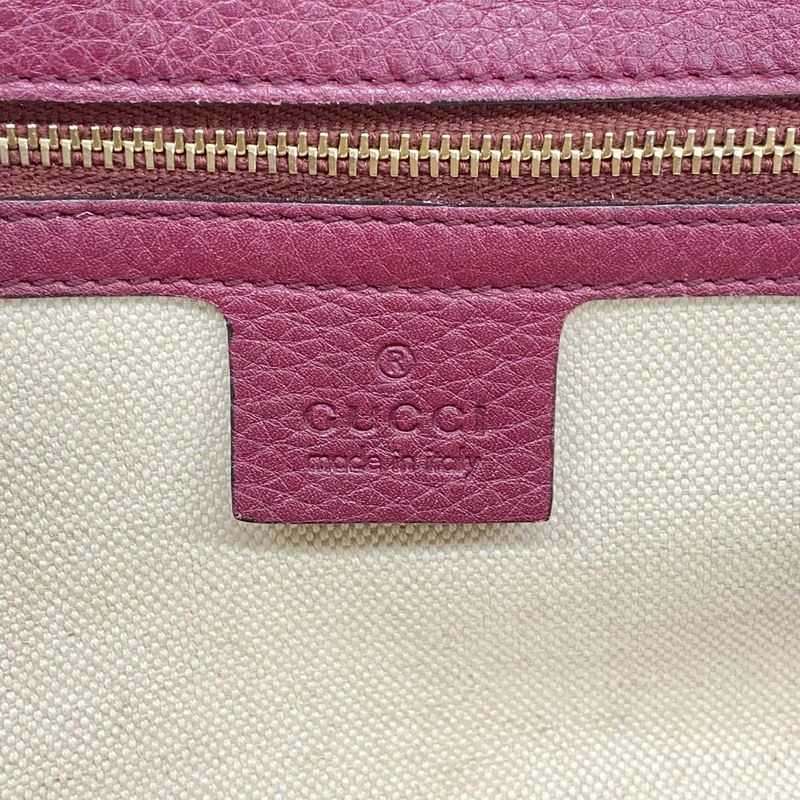 Gucci Handbag New Bamboo 254884 Leather Bordeaux Chien Pan Gold Hardware 2way