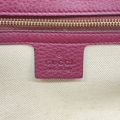 Gucci Handbag New Bamboo 254884 Leather Bordeaux Chien Pan Gold Hardware 2way