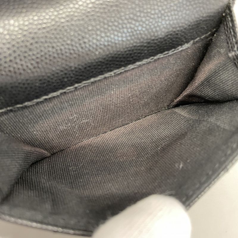 Chanel Trifold Wallet Matelasse Caviar Skin Black Chien Pan Gold Hardware Women