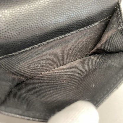 Chanel Trifold Wallet Matelasse Caviar Skin Black Chien Pan Gold Hardware Women