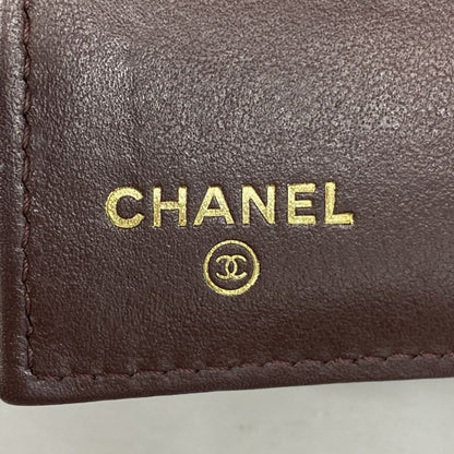 Chanel Trifold Wallet Matelasse Caviar Skin Black Chien Pan Gold Hardware Women