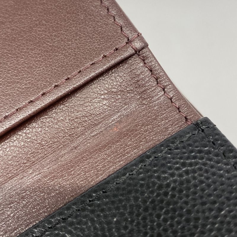 Chanel Trifold Wallet Matelasse Caviar Skin Black Chien Pan Gold Hardware Women