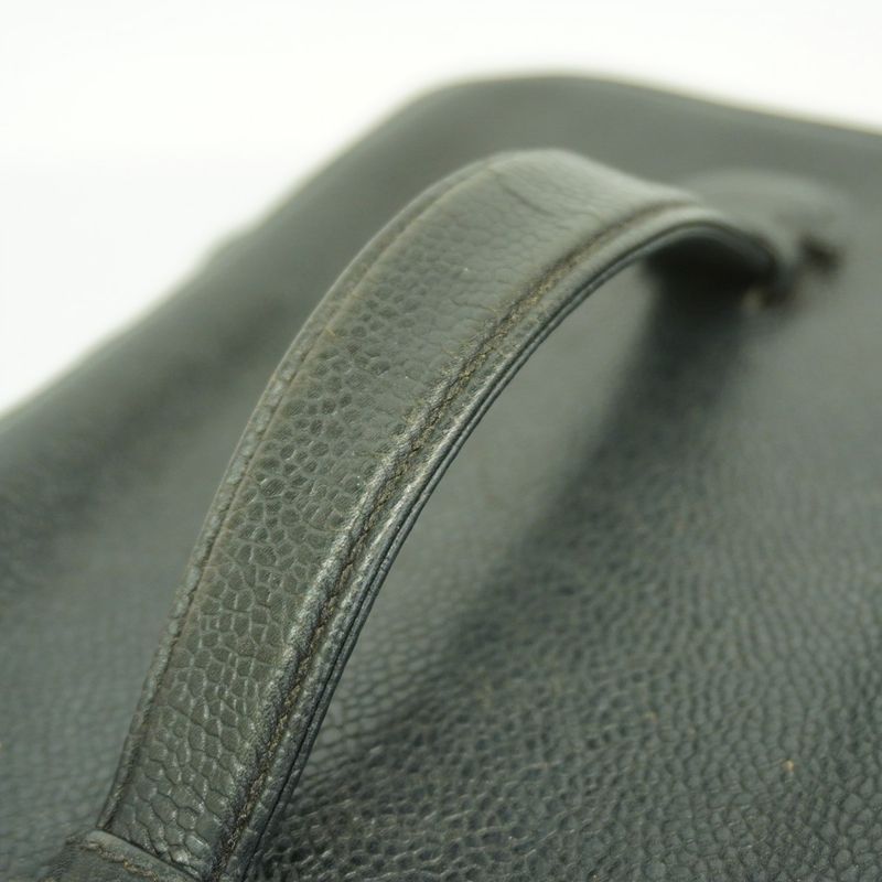 Chanel Vanity Bag Caviar Skin Black Gold Hardware Women