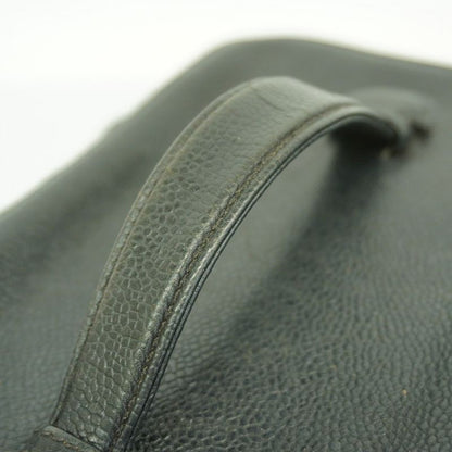 Chanel Vanity Bag Caviar Skin Black Gold Hardware Women