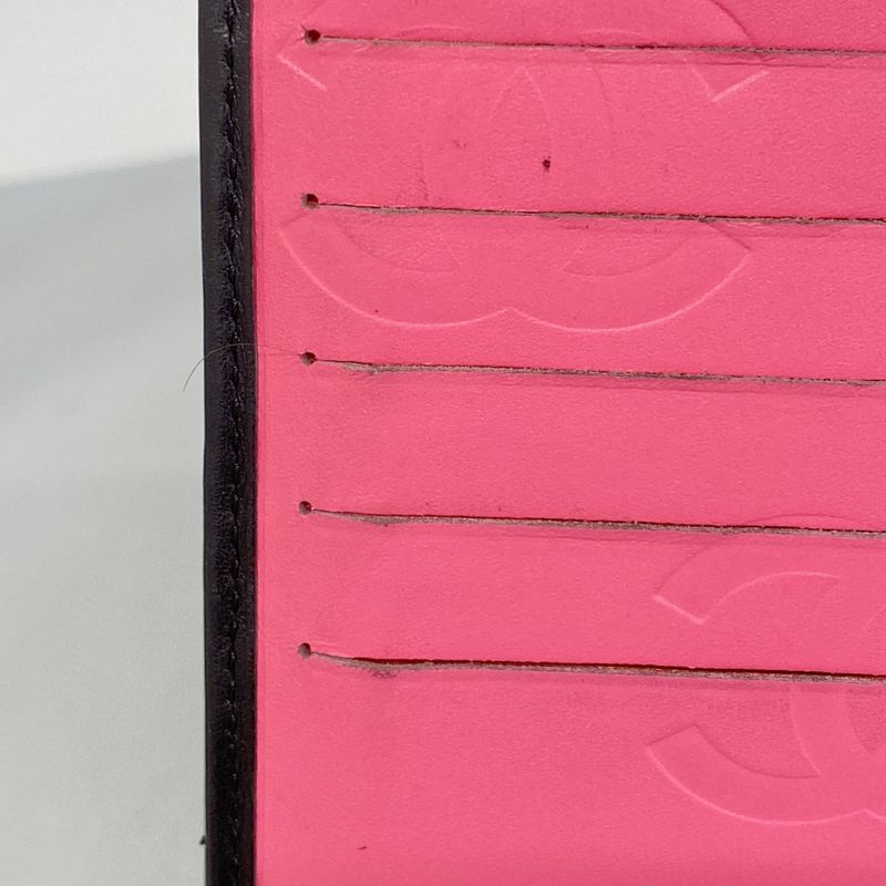 Chanel Long Wallet Cambon Lambskin Black Silver Hardware Women