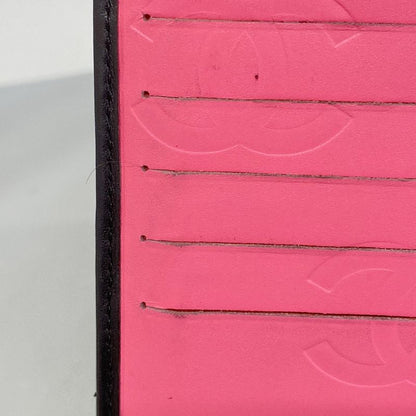 Chanel Long Wallet Cambon Lambskin Black Silver Hardware Women