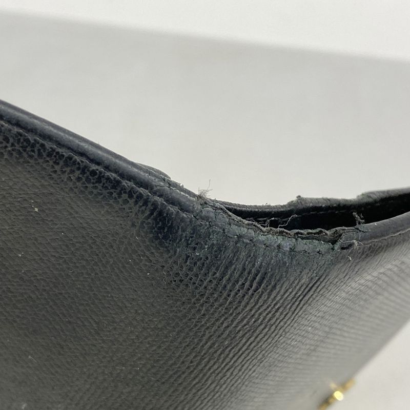 Chanel Long Wallet Coco Button Leather Black Gold Hardware Women