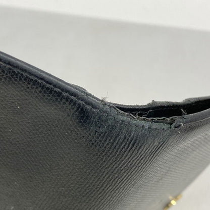 Chanel Long Wallet Coco Button Leather Black Gold Hardware Women