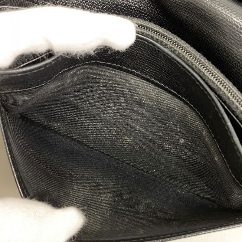 Chanel Long Wallet Coco Button Leather Black Gold Hardware Women