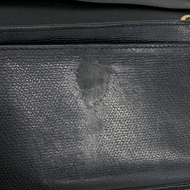 Chanel Long Wallet Coco Button Leather Black Gold Hardware Women