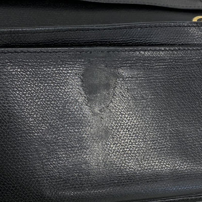 Chanel Long Wallet Coco Button Leather Black Gold Hardware Women