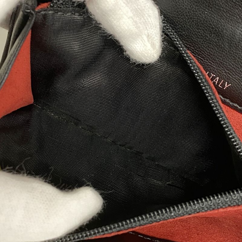 Chanel Card Case Choco Bar Patent Leather Black Silver Hardware Women