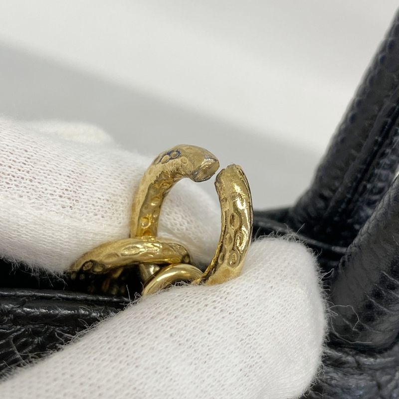 Chanel Tote Bag Revival Tote Caviar Skin Black Gold Hardware Women's