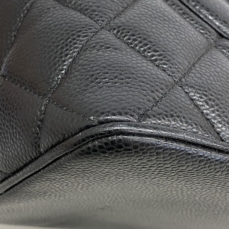 Chanel Tote Bag Revival Tote Caviar Skin Black Gold Hardware Women's