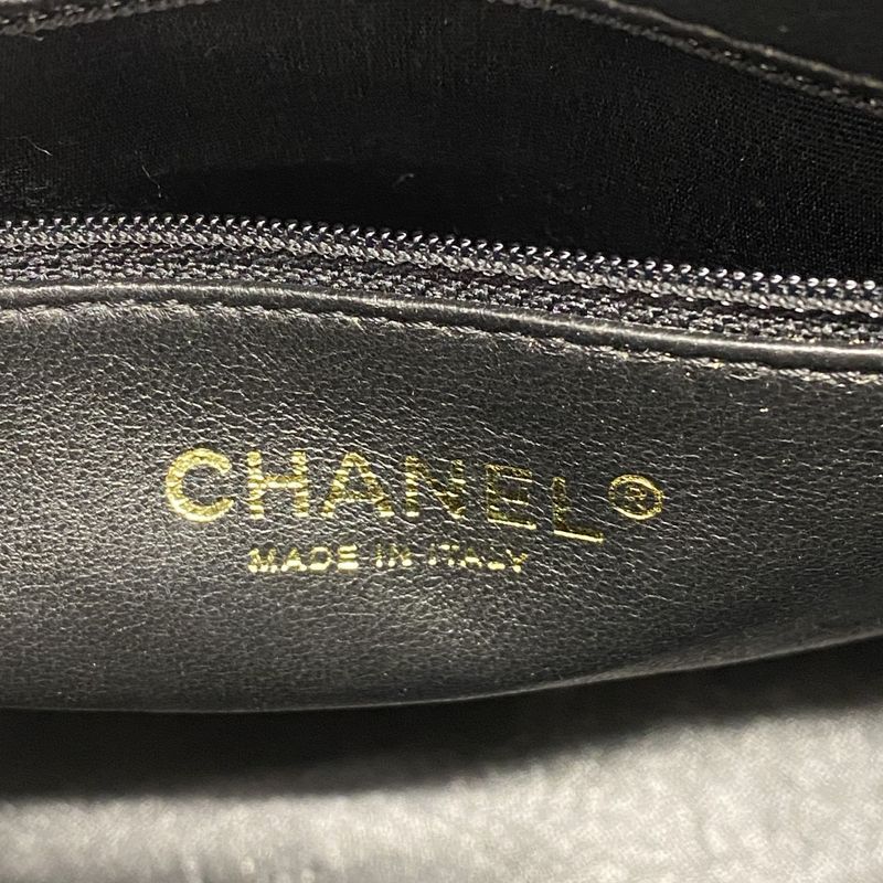 Chanel Tote Bag Revival Tote Caviar Skin Black Gold Hardware Women's