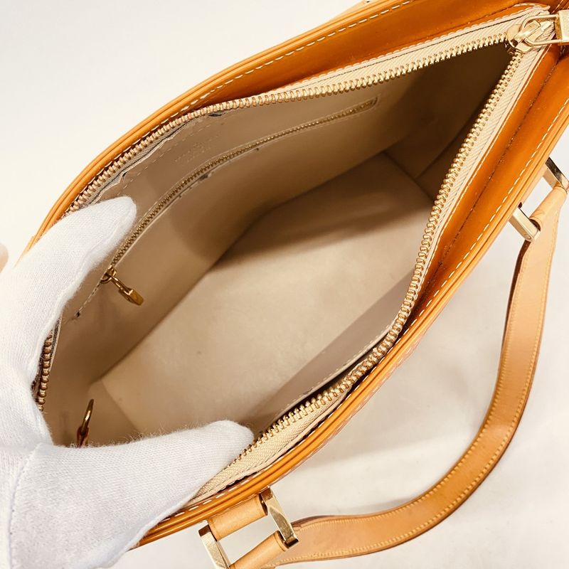 Louis Vuitton Tote Bag Vernis Houston M91004 Beige Women's