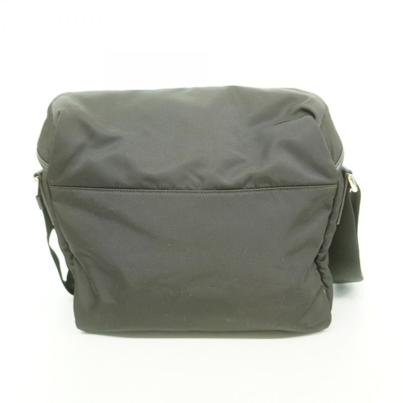 Prada Shoulder Bag Nylon Black Silver Hardware Men's