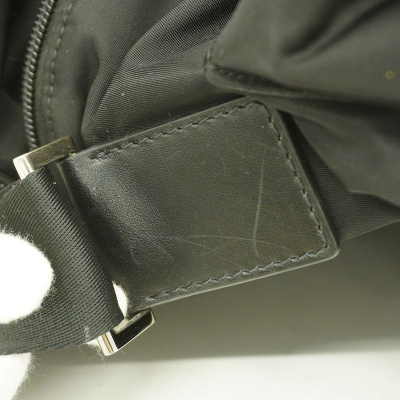 Prada Shoulder Bag Nylon Black Silver Hardware Men's