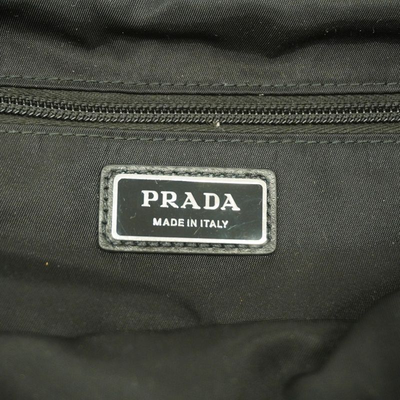 Prada Shoulder Bag Nylon Black Silver Hardware Men's