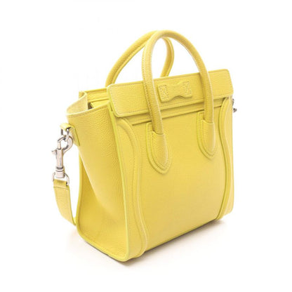 Celine Handbag Luggage Nano Shopper Yellow Leather Luggage Nano Shopper Women