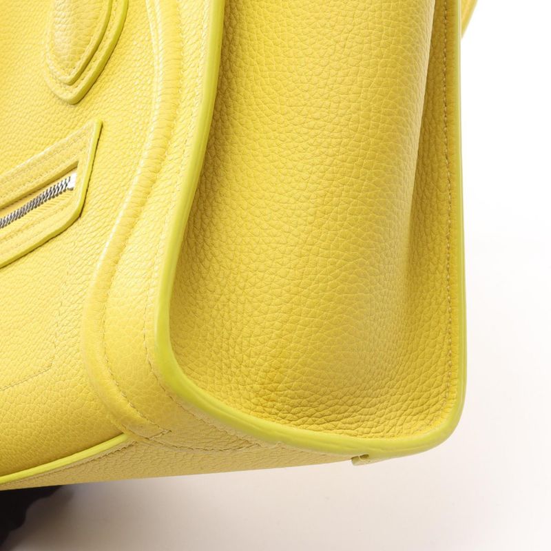 Celine Handbag Luggage Nano Shopper Yellow Leather Luggage Nano Shopper Women