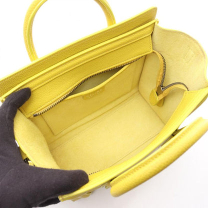 Celine Handbag Luggage Nano Shopper Yellow Leather Luggage Nano Shopper Women
