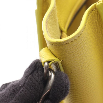 Celine Handbag Luggage Nano Shopper Yellow Leather Luggage Nano Shopper Women