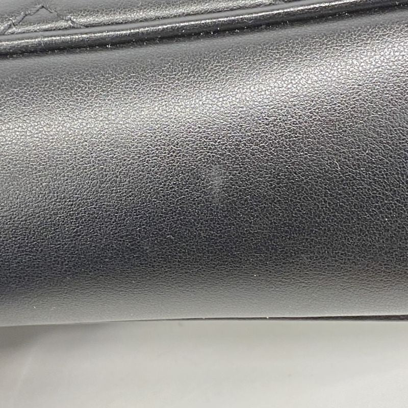 Gucci Shoulder Bag GG Marmont 447632 Leather Black Gold Hardware Women