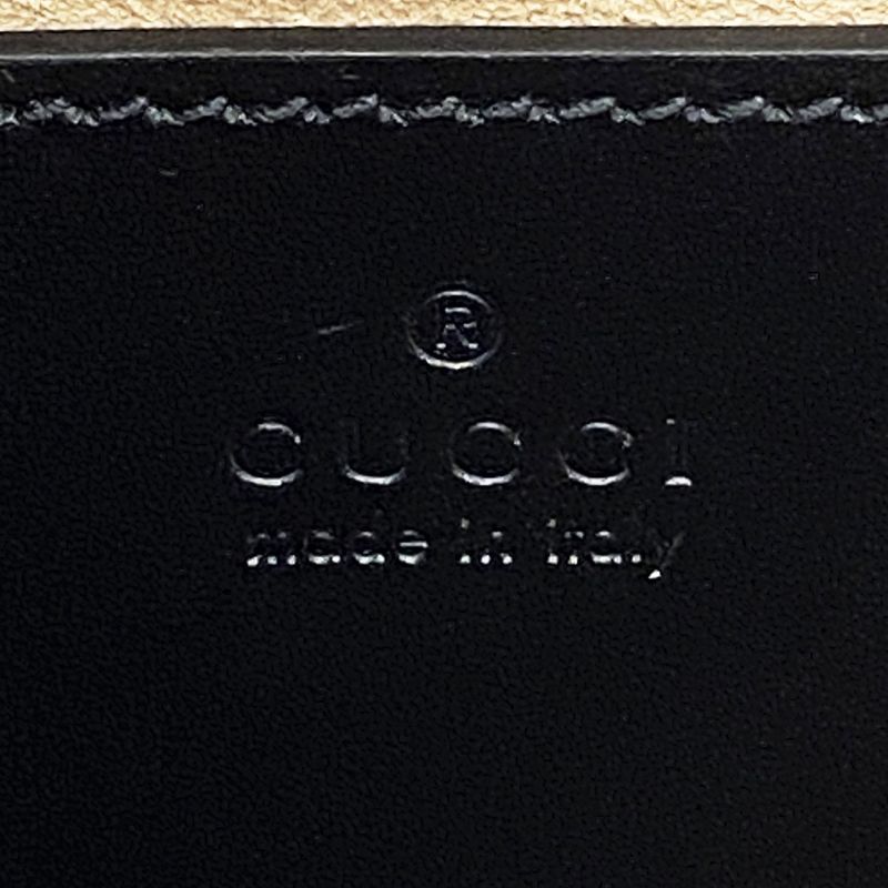 Gucci Shoulder Bag GG Marmont 447632 Leather Black Gold Hardware Women