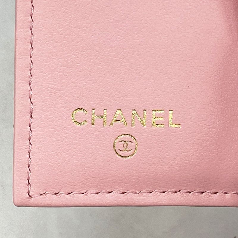 Chanel Wallet Matelasse Caviar Skin Pink Gold Hardware Women