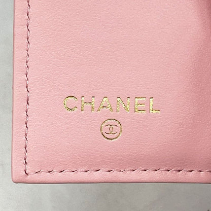 Chanel Wallet Matelasse Caviar Skin Pink Gold Hardware Women