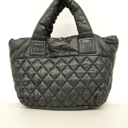 Chanel Tote Bag Coco Cocoon Nylon Black Silver Hardware Women's
