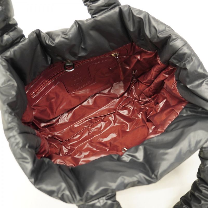 Chanel Tote Bag Coco Cocoon Nylon Black Silver Hardware Women's