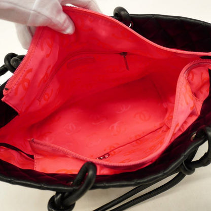 Chanel Tote Bag Cambon Lambskin Black Silver Hardware Women